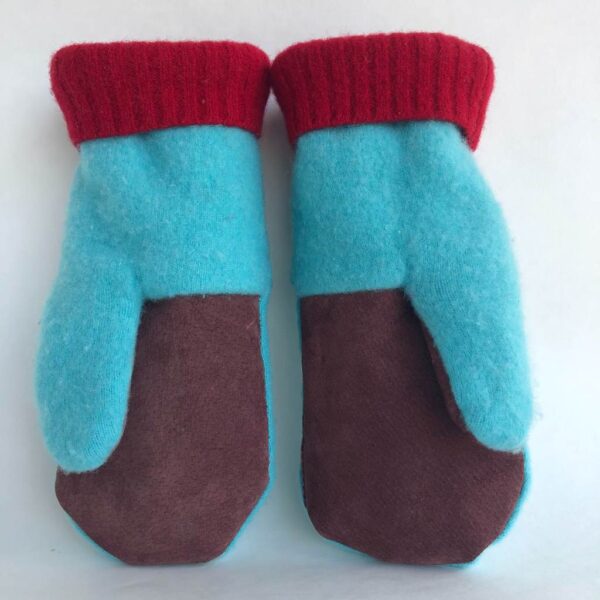 Caribbean Turquoise Cashmere Mittens 3