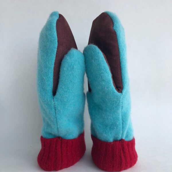 Caribbean Turquoise Cashmere Mittens 5