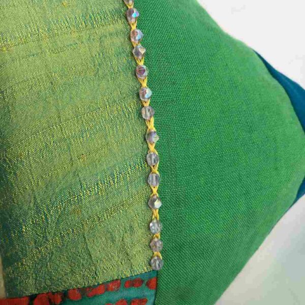Green Beadflowers Cushion Cover 6