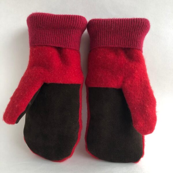 Red Blue Cashmere Mittens 3