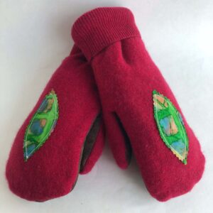 Red Green Cashmere Mittens 1