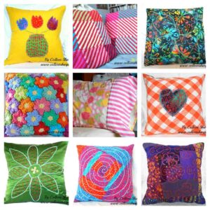sample cushion covers and pillowcases handmade by a Nova Scotia creator crafter designer