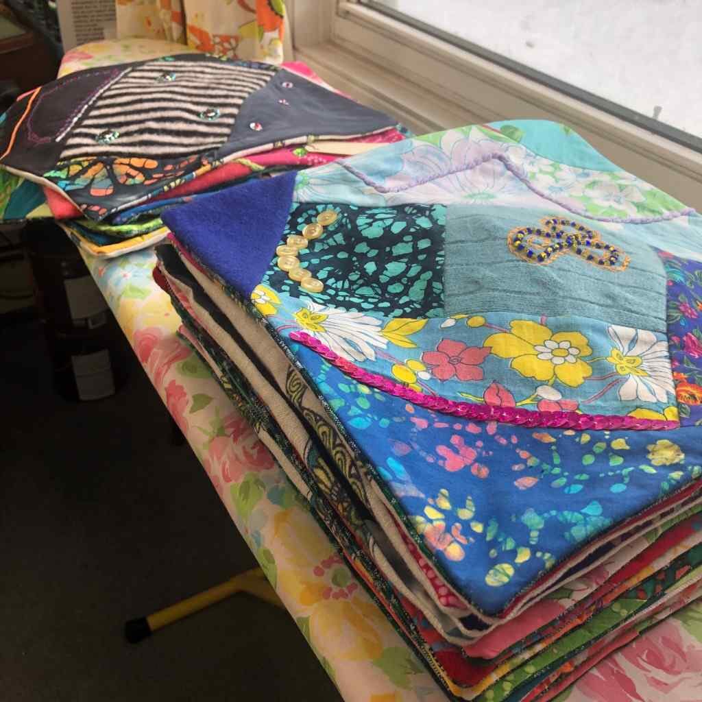 stack of cushion covers