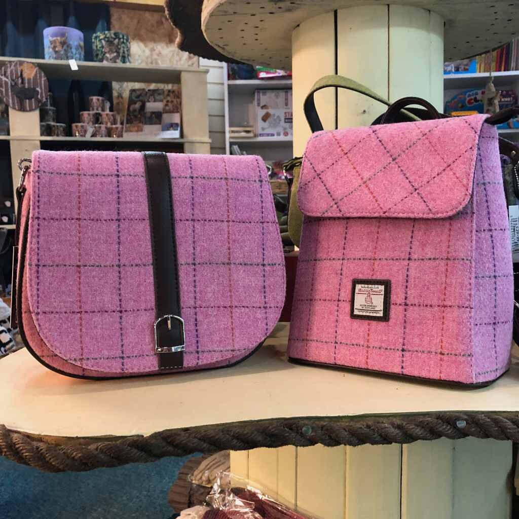Pink Harris Tweed Bags Scotland