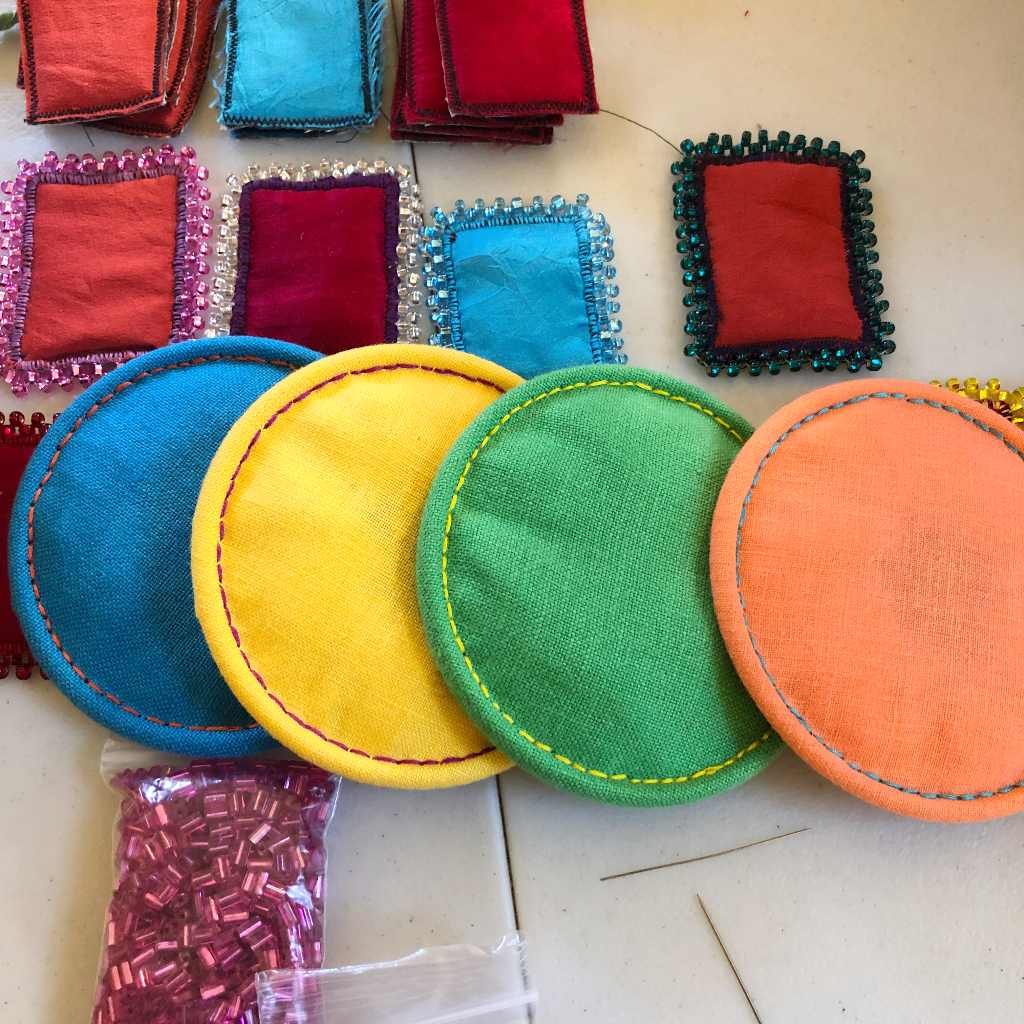 Colourful Linen Hoop Embroidery