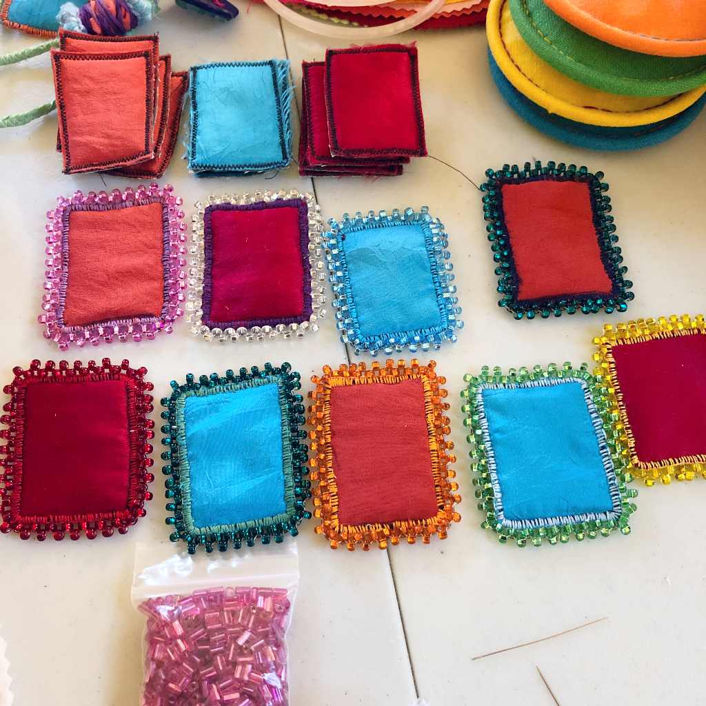 Colourful Silk Beaded Pendants