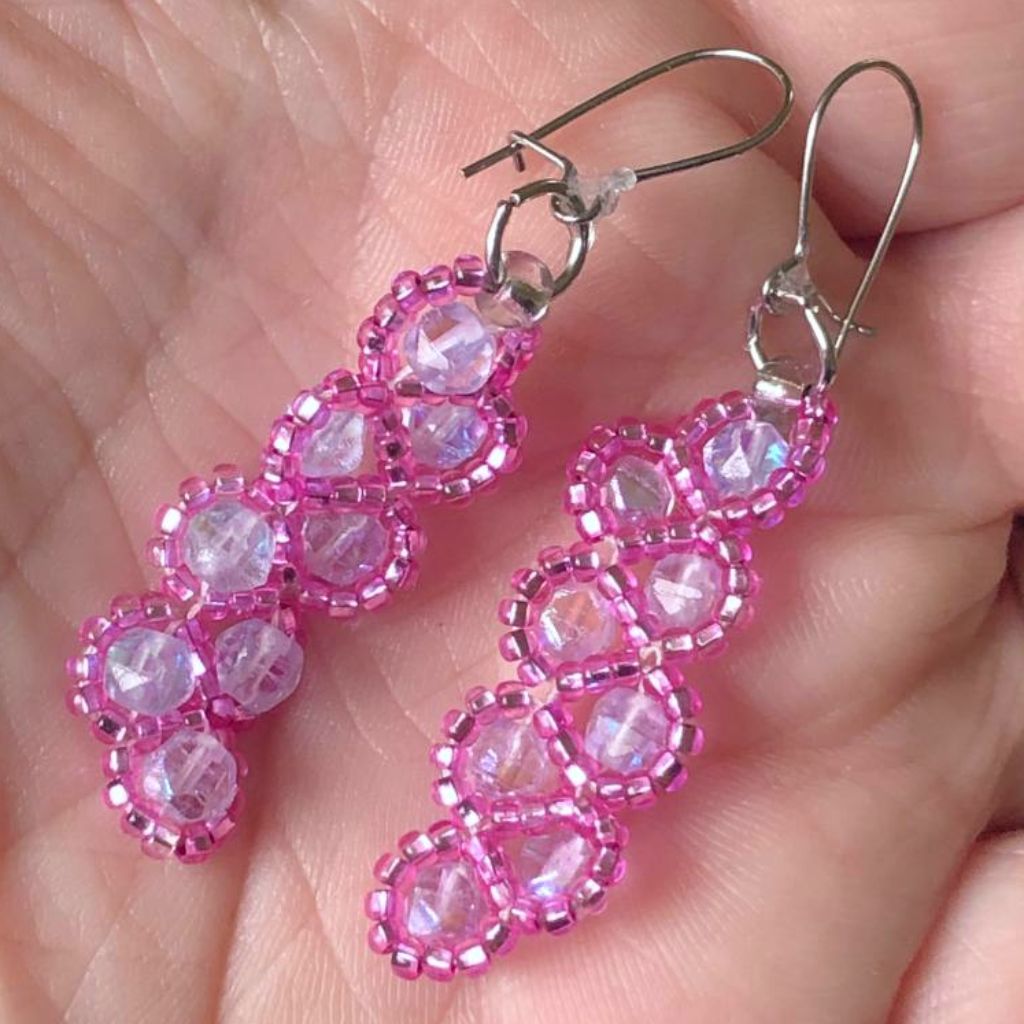 Glittering Blushes Beaded Earrings 3