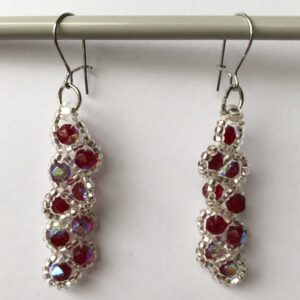 Sparkling Cranberry Beaded Earrings 1