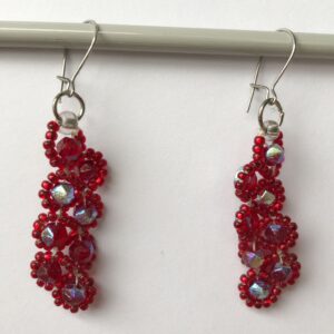 Sparkling Rose Beaded Earrings 1
