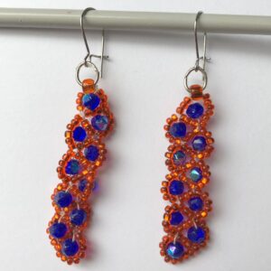 Sunset Orange Glitter Earrings 1