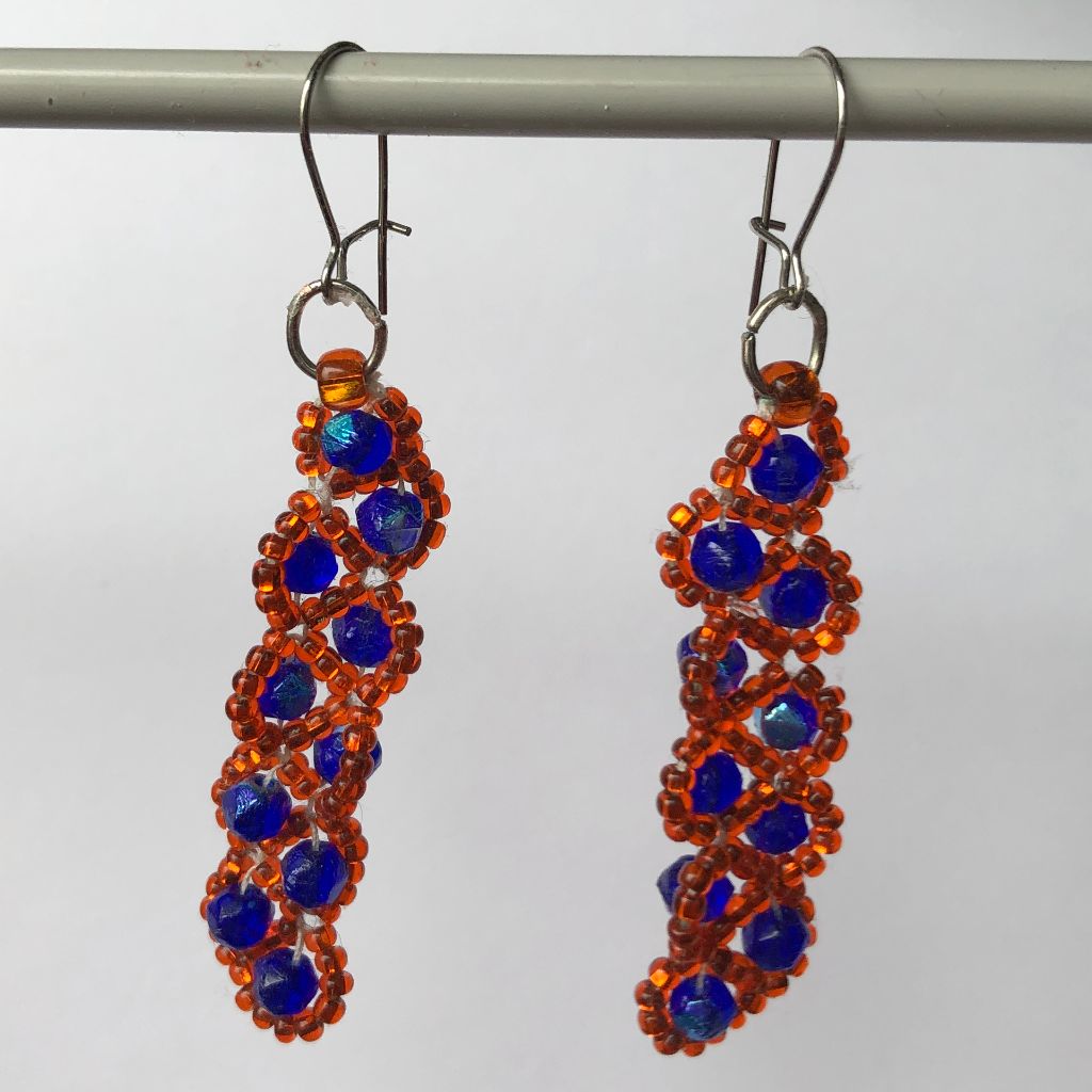 Sunset Orange Glitter Earrings 2