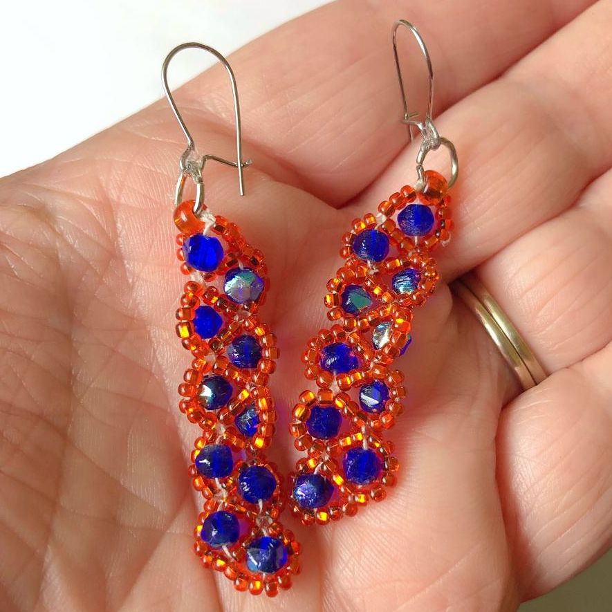 Sunset Orange Glitter Earrings 3